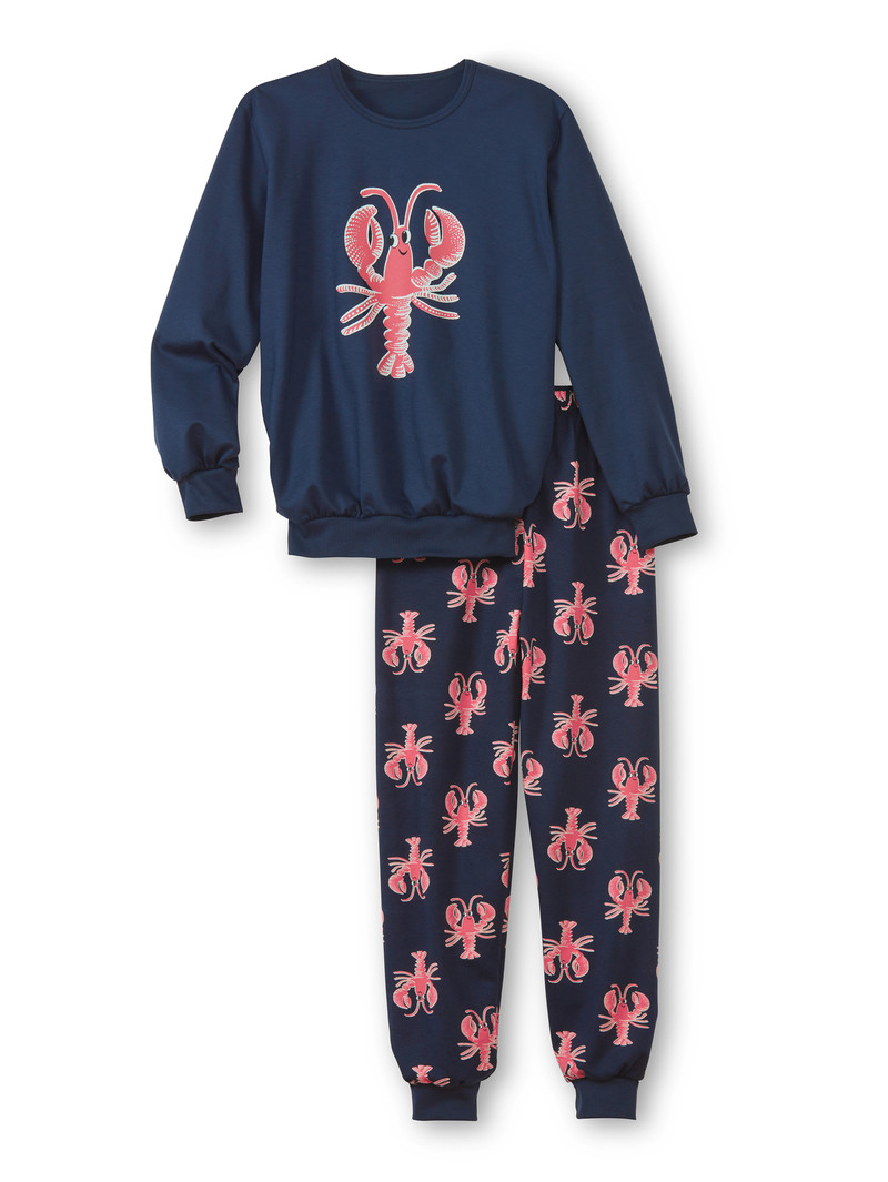 Calida Kids Lobster Pyjama With Cuff Pyjama Barn Blå | MABF31564