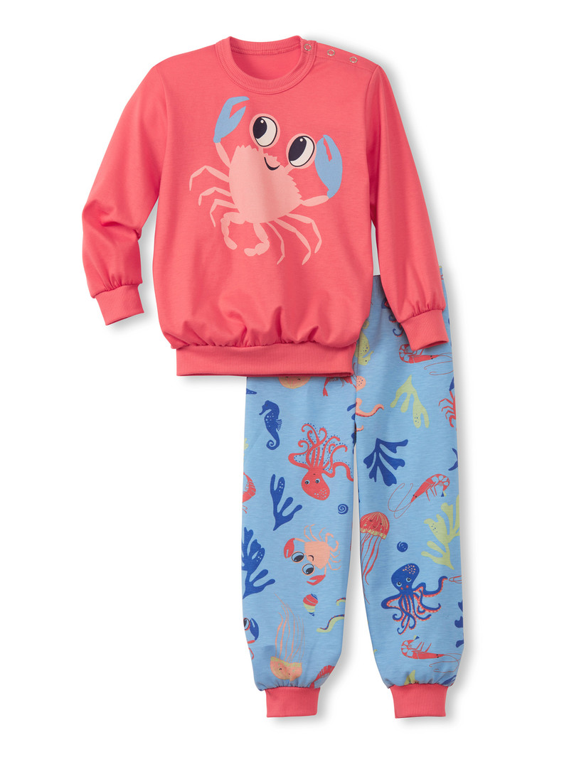 Calida Toddlers Ocean Pyjama With Cuff Pyjama Barn Mörkkorall | EKMQ09863
