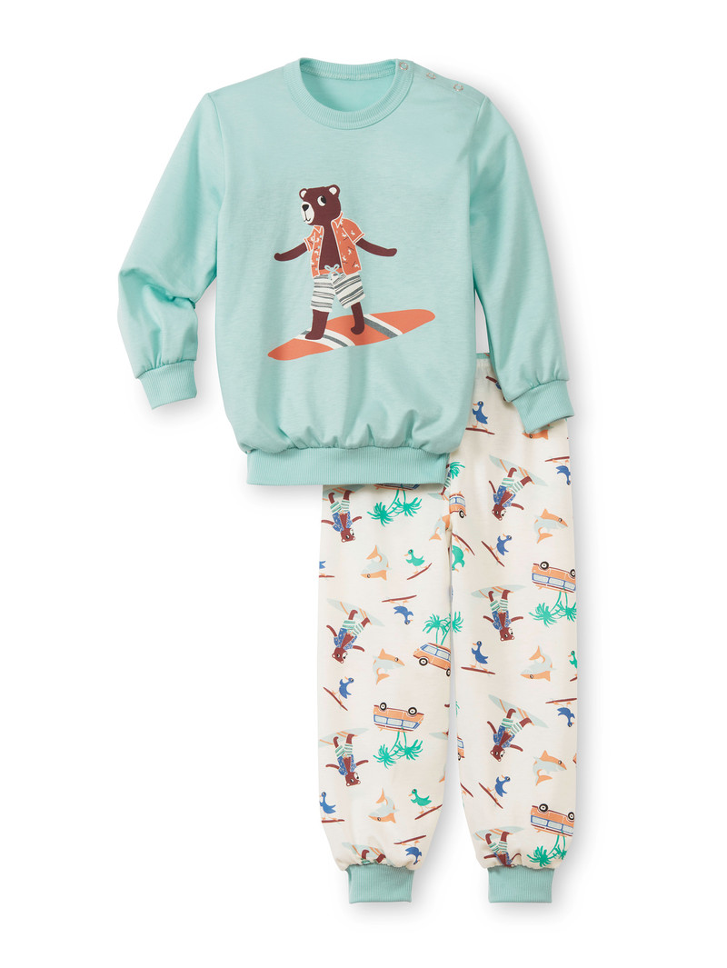 Calida Toddlers Surf Pyjama With Cuff Pyjama Barn Blå | BGMW38051