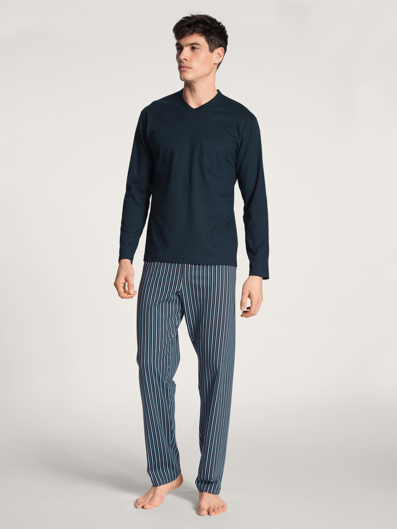 Calida Relax Imprint Pyjama Sovkläder Herr Mörk | ALUP91540