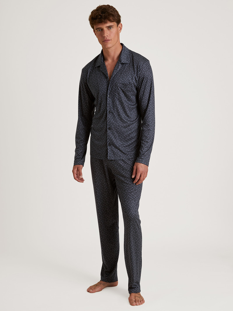 Calida Special Pyjamas Made Of Tencel™, Modal And Silk Sovkläder Herr Schwarz | FWDM20619