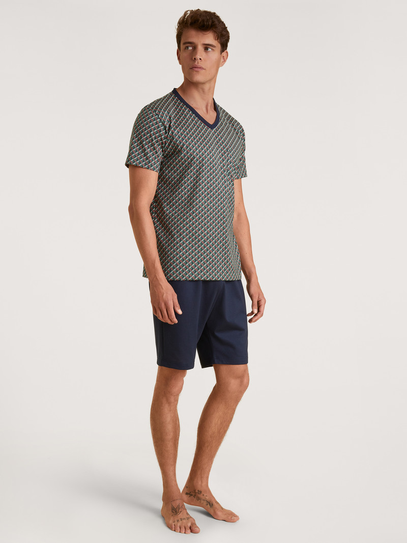 Calida Relax Imprint 5 Short Pyjama Sovkläder Herr Gröna | WHUN71854