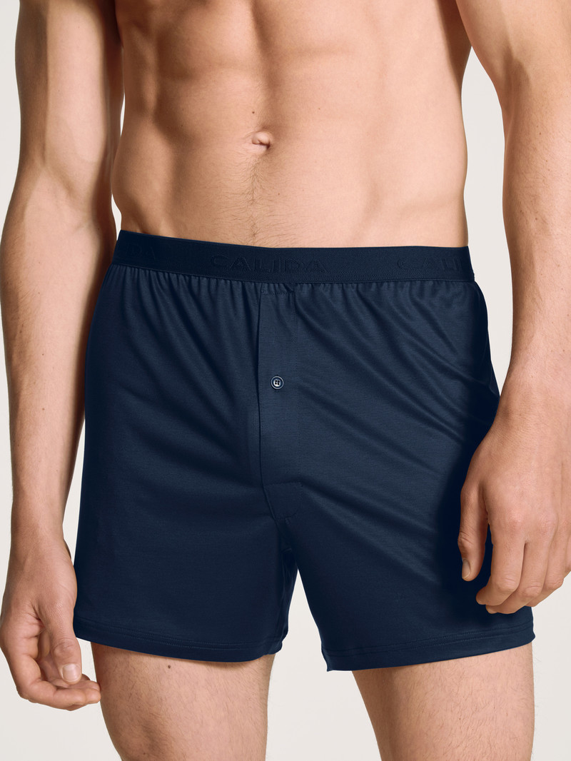 Calida Circular Day Boxer Shorts With Fly, Cradle To Cradle Certified® Underkläder Herr Blå | HIWG65342