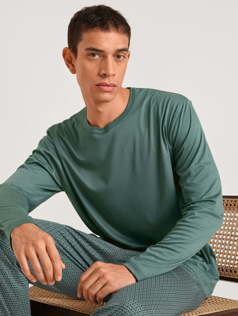 Calida Rmx Sleep Leisure Shirt Long Sleeve Sovkläder Herr Mörk | WTSE42713