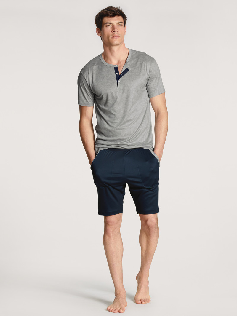 Calida Circular Night Short Pyjama, Cradle To Cradle Certified® Sovkläder Herr Gravel Melé | FICK50128
