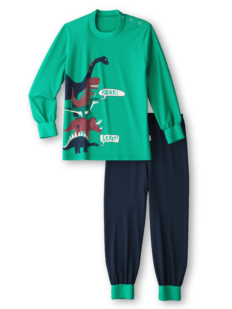 Calida Toddlers Dino Pyjama With Cuff Pyjama Barn Gröna | JPZH64250