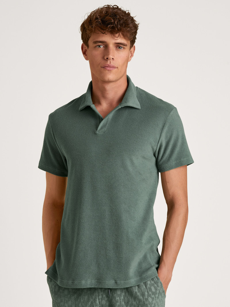 Calida Rmx Lounge Holiday Poloshirt Summer Outfits Herr Gröna | NHYI18402