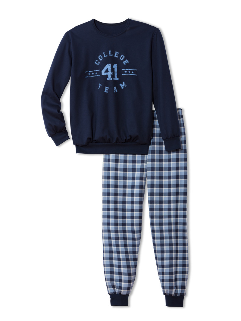 Calida Boys Nights Pyjama With Cuff Pyjama Barn Blå | BMWG47092