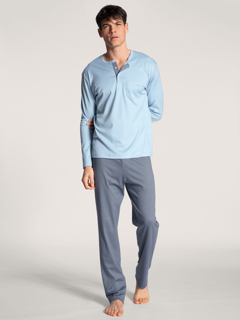 Calida Relax Choice Pyjama Sovkläder Herr Blå | MDJT67819