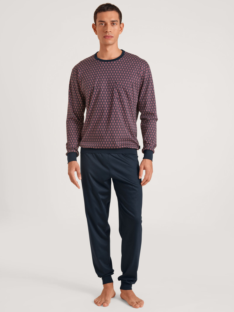 Calida Relax Selected 5 Pyjama With Cuff Sovkläder Herr Röda | TFQZ15369