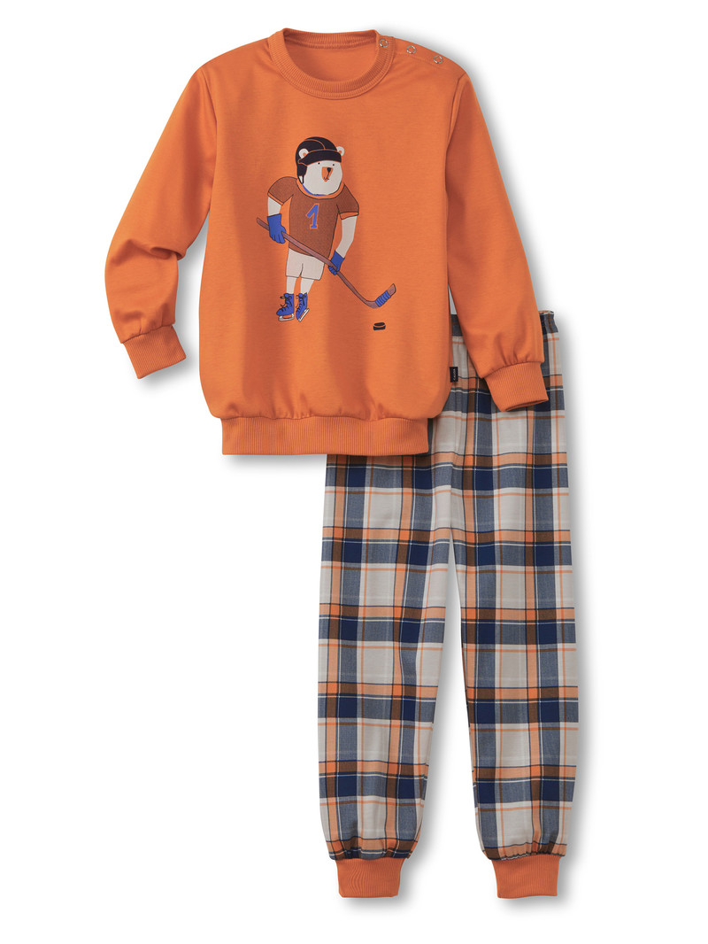 Calida Toddlers Hockey Pyjama With Cuff Pyjama Barn Smoked Paprika | TSUZ89153