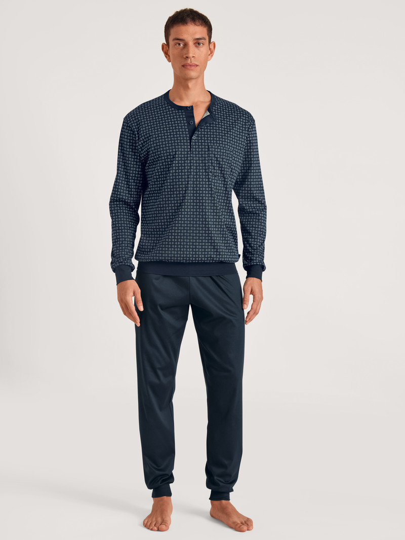 Calida Relax Selected 2 Pyjama With Cuff Sovkläder Herr Mörk | YTQH53710