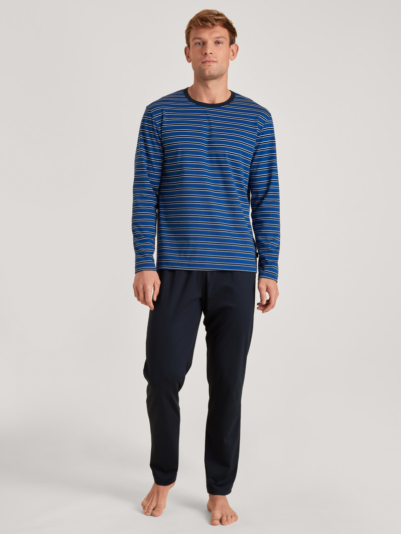 Calida Relax Comfy 5 Pyjama Sovkläder Herr Blå | TWVM80125