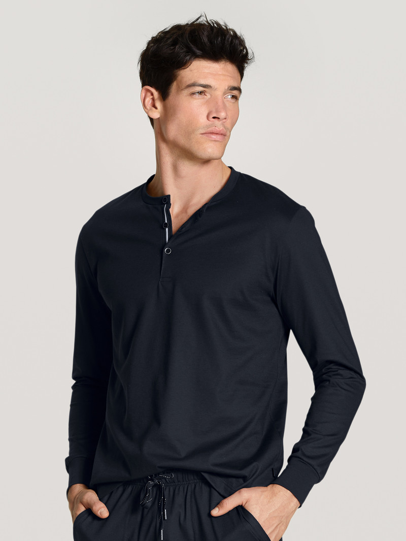 Calida Remix Basic Sleep Shirt Long Sleeve Sovkläder Herr Mörk | FNHC90251