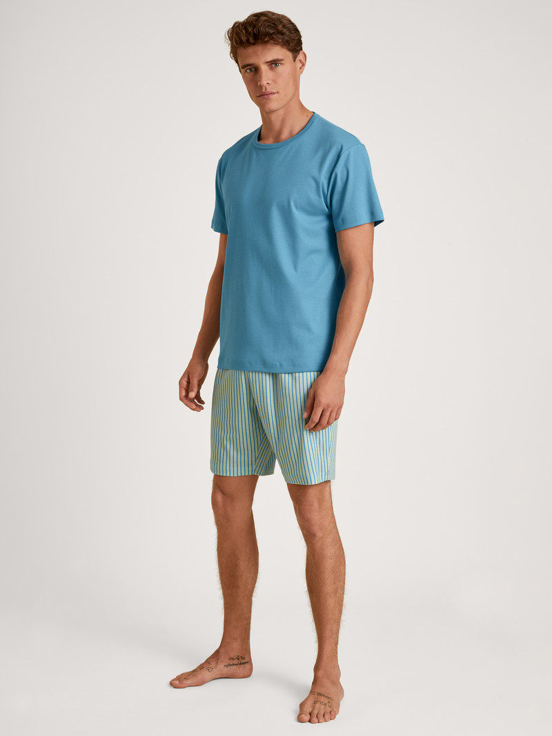 Calida Relax Streamline 3 Short Pyjama Sovkläder Herr Blå | JHBS54637