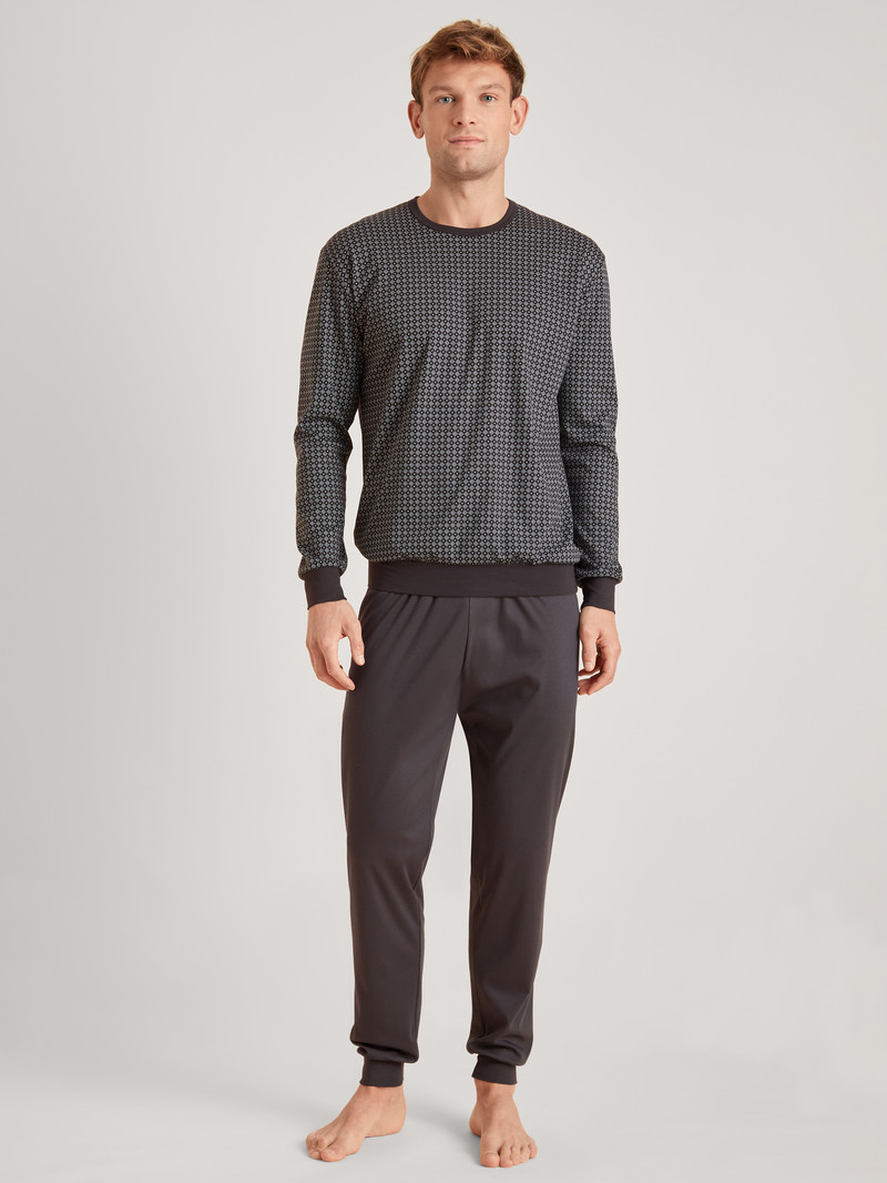 Calida Relax Streamline 2 Pyjama With Cuff Sovkläder Herr Grå | OFWB83075