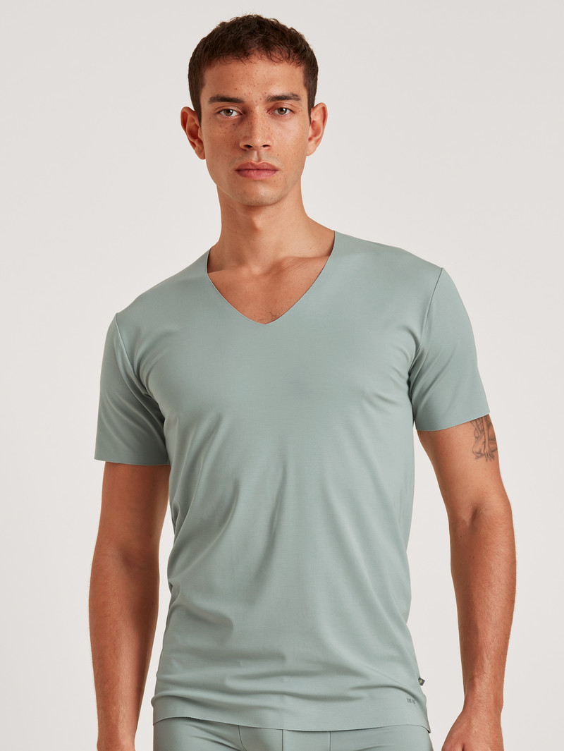 Calida Clean Line V-shirt Underkläder Herr Grå | ATRZ25814