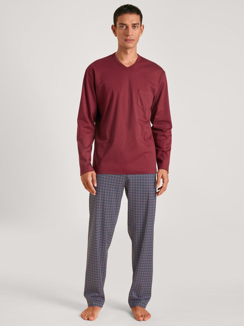Calida Relax Streamline 4 Pyjama Sovkläder Herr Röda | OKCM45638