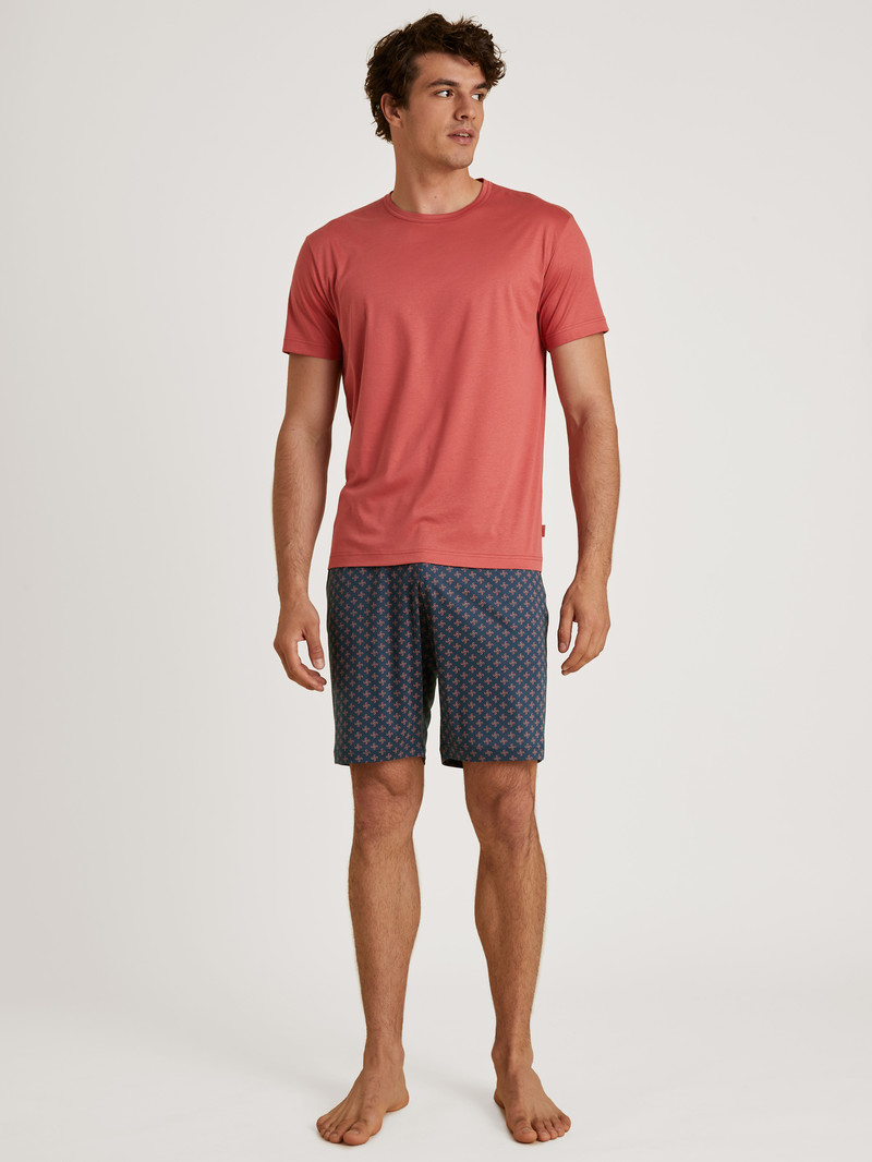 Calida Relax Superlight 5 Short Pyjama Sovkläder Herr Röda | OLUW30762