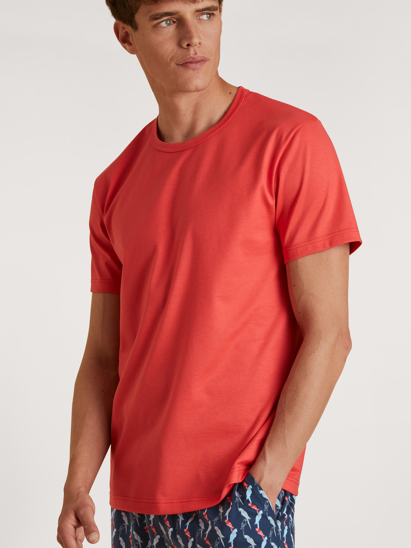 Calida Rmx Sleep Time Off T-shirt Sovkläder Herr Röda | DUQS56031
