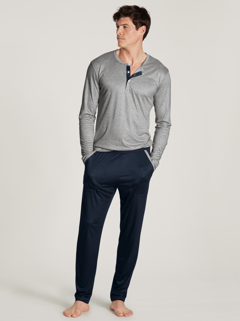 Calida Circular Night Pyjama, Cradle To Cradle Certified® Sovkläder Herr Gravel Melé | BXUC59813