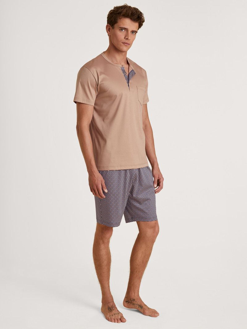 Calida Relax Selected 3 Short Pyjama Sovkläder Herr Warm Sands | OERW50923