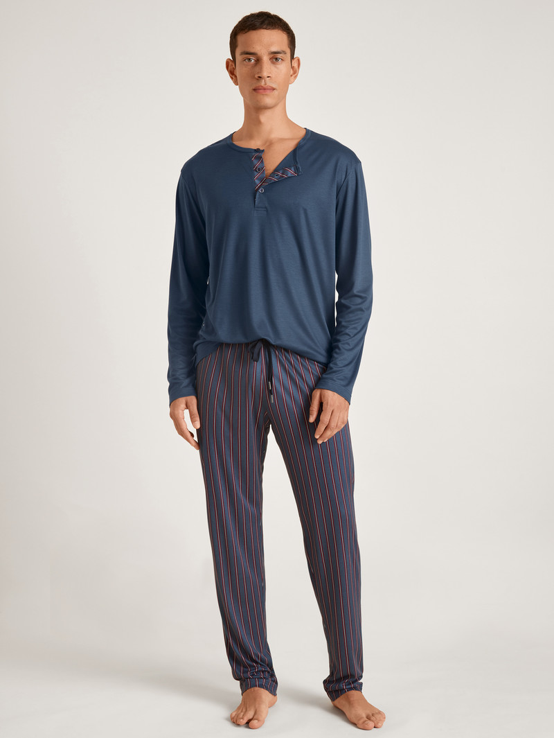 Calida Function Silk Pyjama Sovkläder Herr Blå | NFCT87951