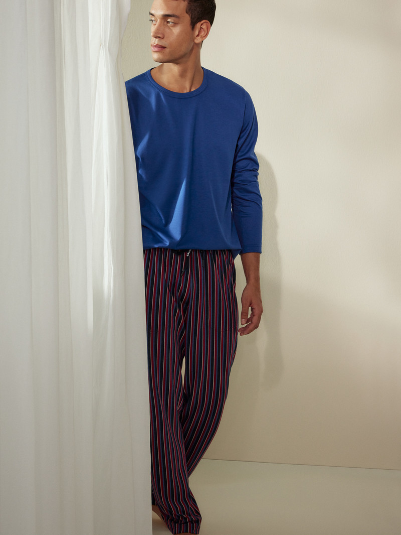 Calida Rmx Sleep Holiday Shirt Long Sleeve Sovkläder Herr Blå | MWPS69734
