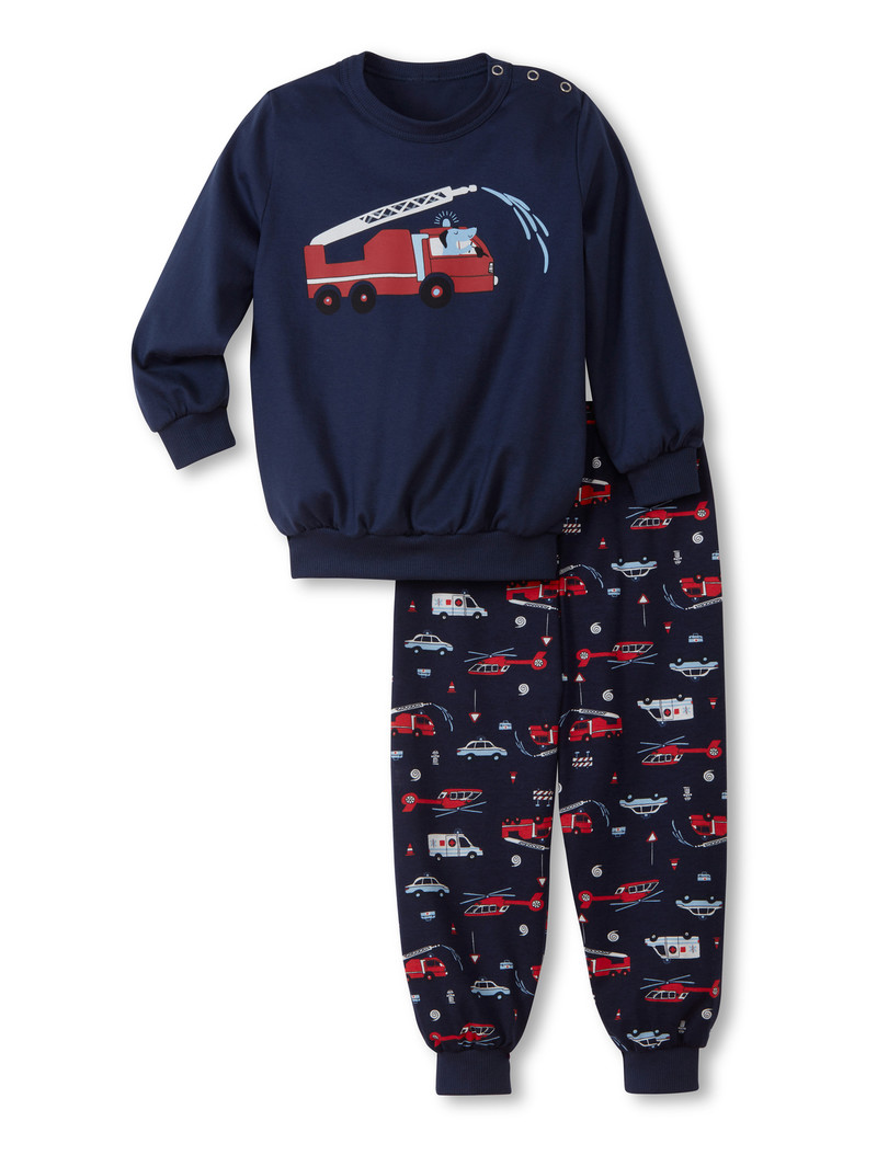 Calida Toddlers Fireman Pyjama With Cuff Pyjama Barn Blå | KQGR45607