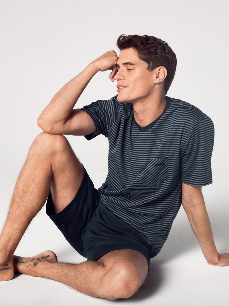 Calida Relax Streamline Short Pyjama Sovkläder Herr Mörk | OPKU48759