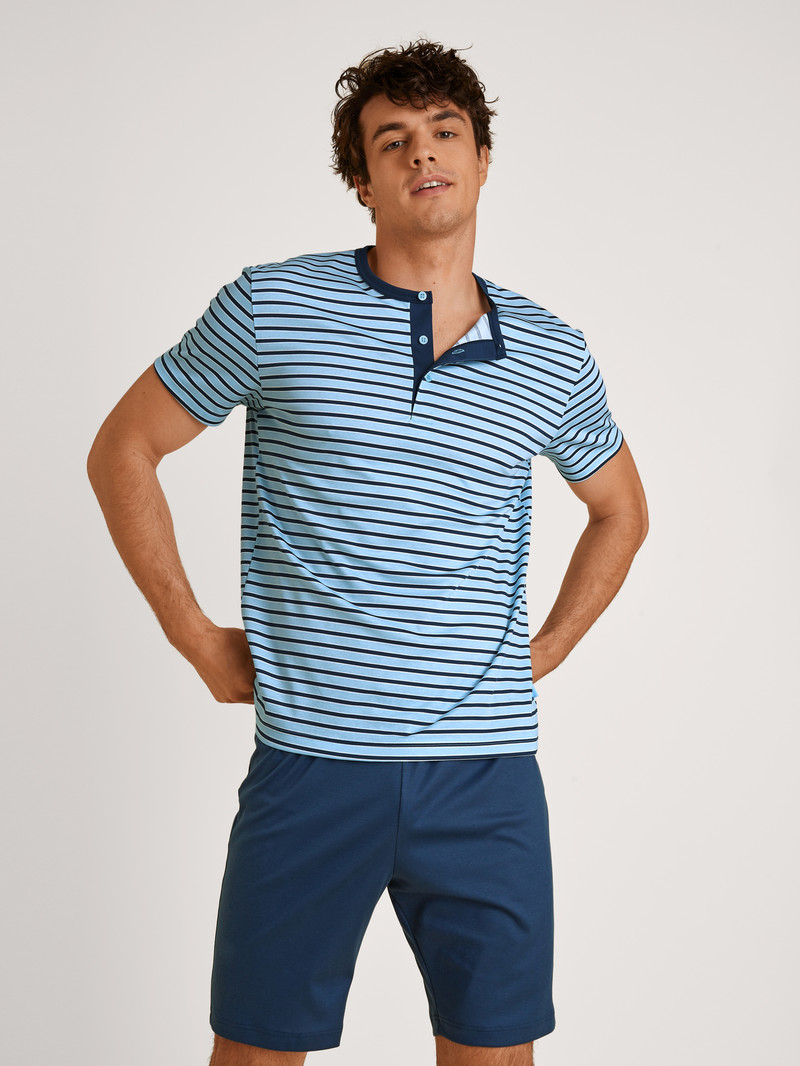 Calida Relax Streamline 4 Short Pyjama Sovkläder Herr Blå | KPOV29310