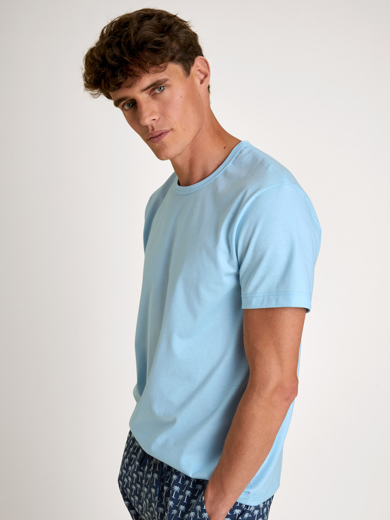 Calida Rmx Sleep Journey T-shirt Sovkläder Herr Blå | QZNA65328