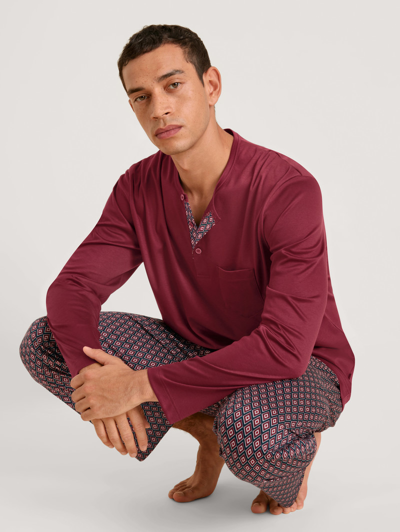 Calida Relax Selected 5 Pyjama Sovkläder Herr Röda | IATF30516