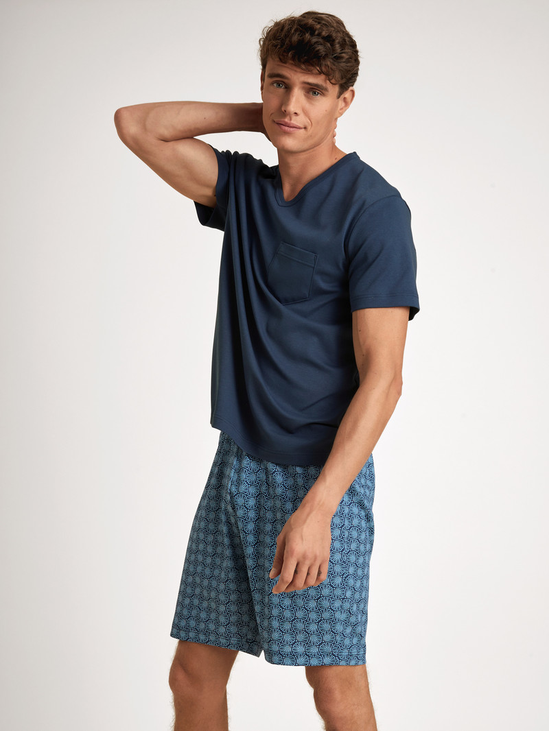 Calida Relax Streamline 2 Short Pyjama Sovkläder Herr Blå | LTYX43981