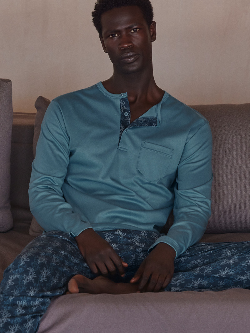Calida Relax Choice 2 Pyjama Sovkläder Herr Blå | MBEX07134