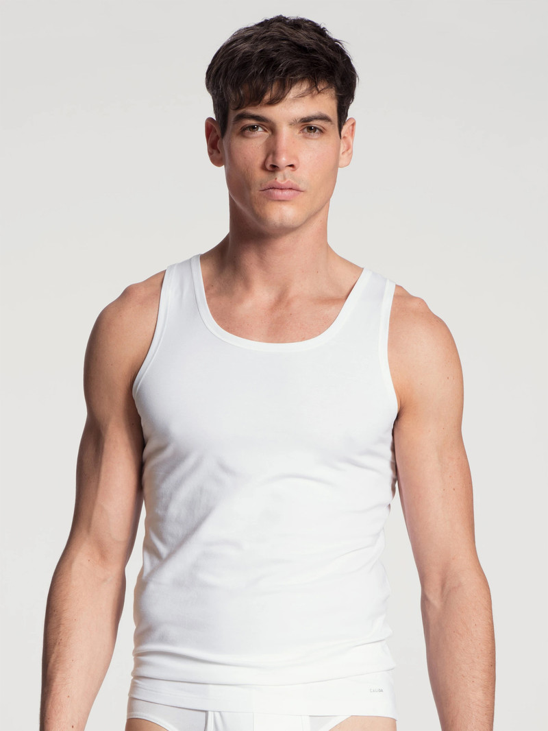 Calida Cotton Code Athletic Shirt Underkläder Herr Weiss | BQZH21837