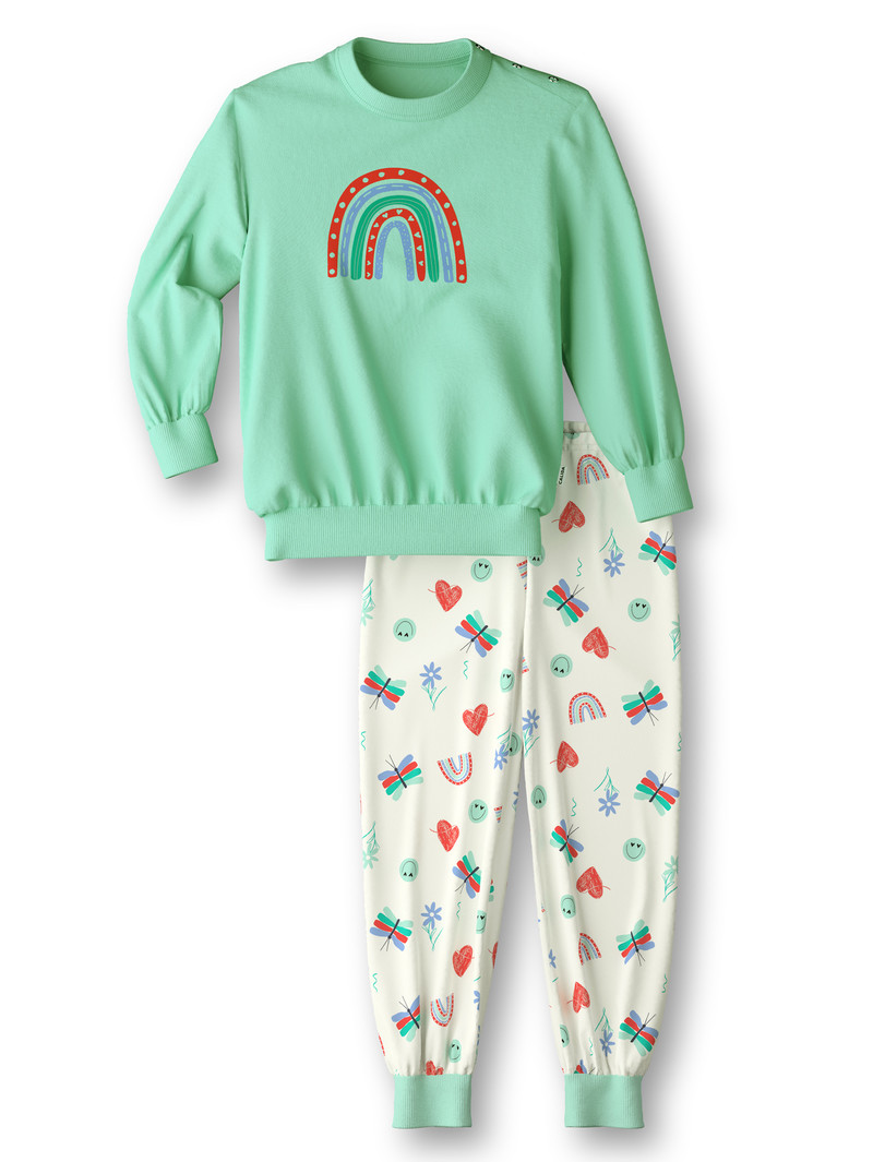 Calida Toddlers Doodle Pyjama With Cuff Pyjama Barn Gröna | SIJX63098