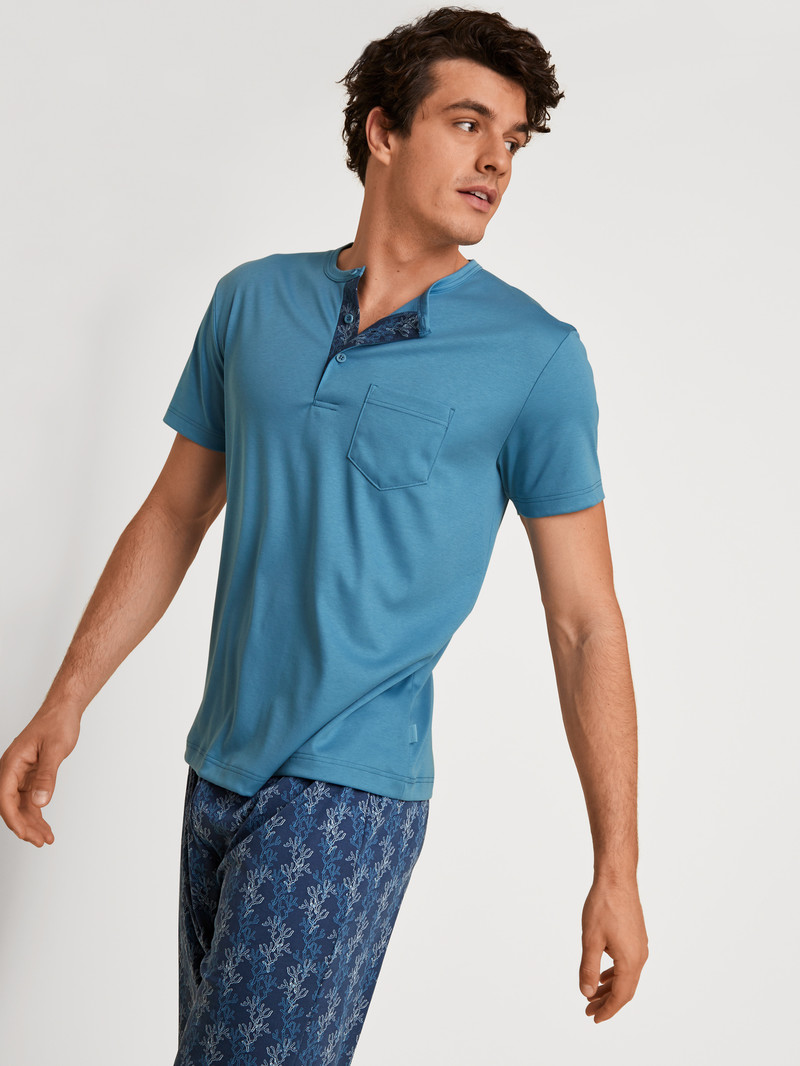 Calida Relax Choice 2 Short Pyjama Sovkläder Herr Blå | AYOV90613